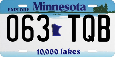 MN license plate 063TQB