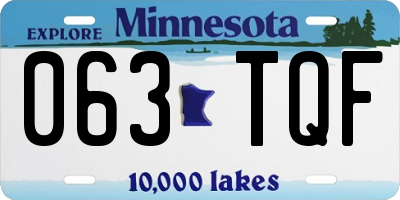MN license plate 063TQF