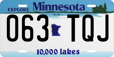 MN license plate 063TQJ