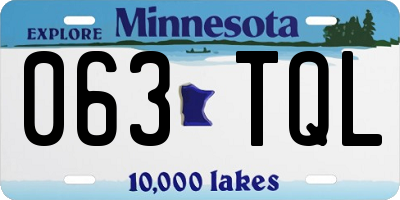 MN license plate 063TQL