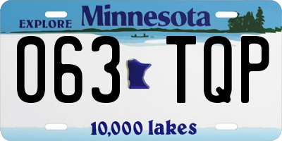 MN license plate 063TQP