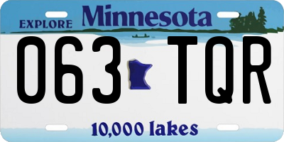 MN license plate 063TQR
