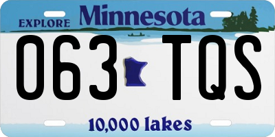 MN license plate 063TQS