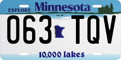 MN license plate 063TQV