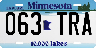 MN license plate 063TRA