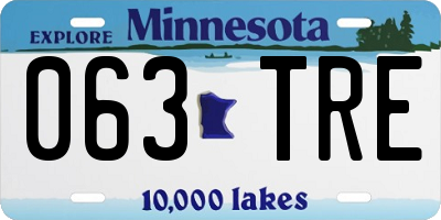MN license plate 063TRE