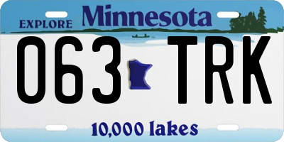 MN license plate 063TRK
