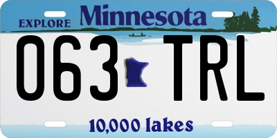 MN license plate 063TRL