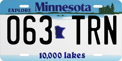 MN license plate 063TRN