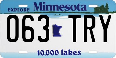 MN license plate 063TRY