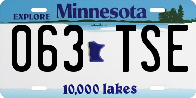 MN license plate 063TSE