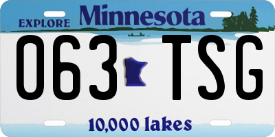 MN license plate 063TSG