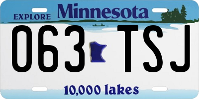 MN license plate 063TSJ