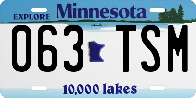 MN license plate 063TSM