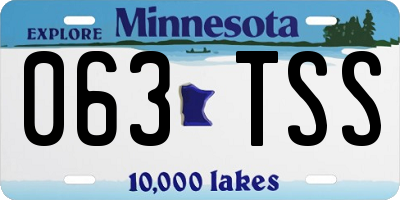 MN license plate 063TSS