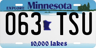 MN license plate 063TSU