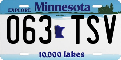 MN license plate 063TSV