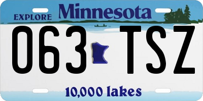 MN license plate 063TSZ