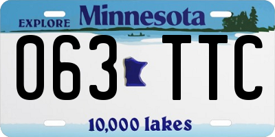 MN license plate 063TTC