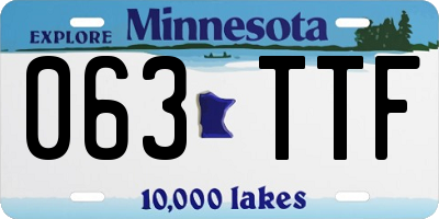MN license plate 063TTF