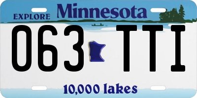 MN license plate 063TTI