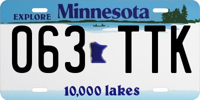 MN license plate 063TTK