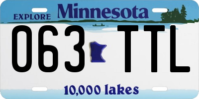MN license plate 063TTL