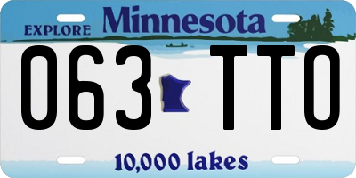 MN license plate 063TTO