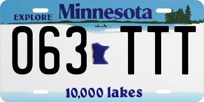 MN license plate 063TTT