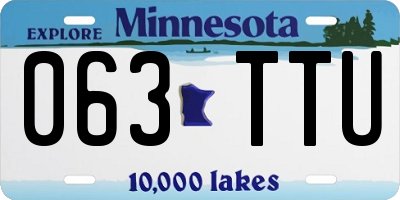 MN license plate 063TTU
