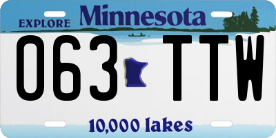 MN license plate 063TTW