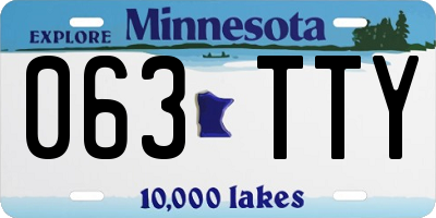 MN license plate 063TTY