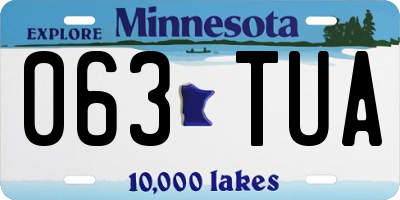 MN license plate 063TUA