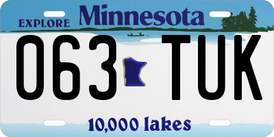 MN license plate 063TUK