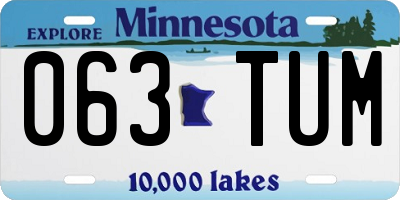 MN license plate 063TUM