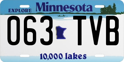 MN license plate 063TVB