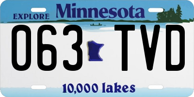 MN license plate 063TVD