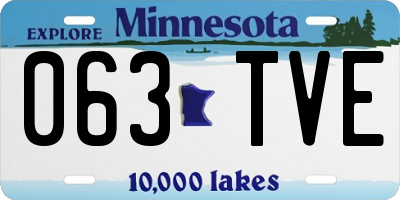 MN license plate 063TVE