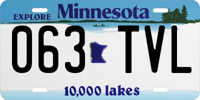 MN license plate 063TVL
