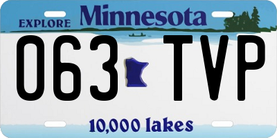 MN license plate 063TVP