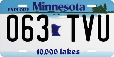 MN license plate 063TVU
