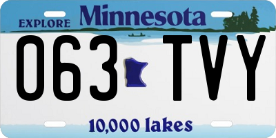 MN license plate 063TVY