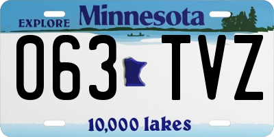 MN license plate 063TVZ