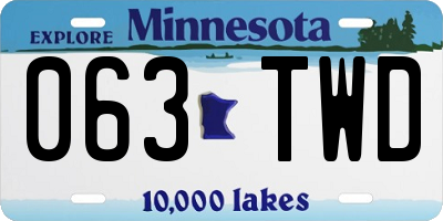 MN license plate 063TWD