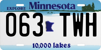 MN license plate 063TWH
