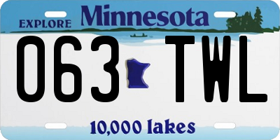 MN license plate 063TWL