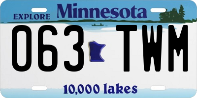 MN license plate 063TWM