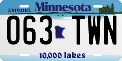 MN license plate 063TWN