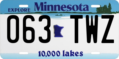 MN license plate 063TWZ
