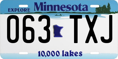 MN license plate 063TXJ